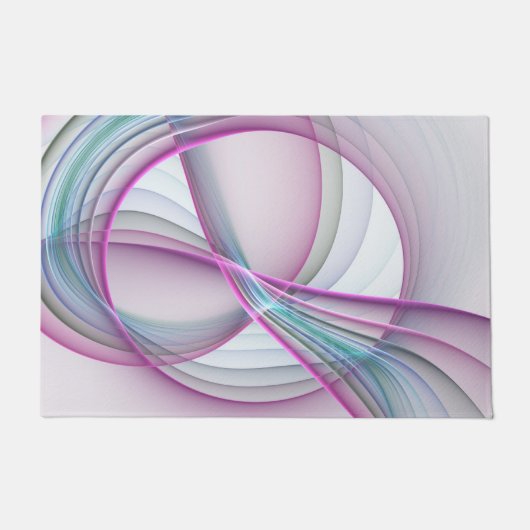 In Beweging, Moderne Abstract Kleurrijke Fractale Deurmat (Voorkant)