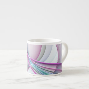 In Beweging, Moderne Abstract Kleurrijke Fractale Espresso Kop