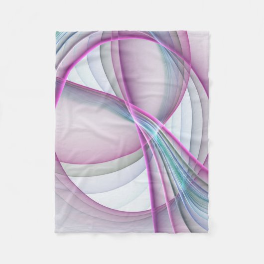 In Beweging, Moderne Abstract Kleurrijke Fractale  Fleece Deken (Voorkant)