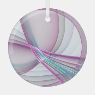 In Beweging, Moderne Abstract Kleurrijke Fractale  Glas Ornament