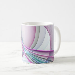 In Beweging, Moderne Abstract Kleurrijke Fractale  Koffiemok