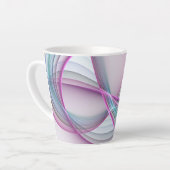 In Beweging, Moderne Abstract Kleurrijke Fractale Latte Mok (Linkerhoek)