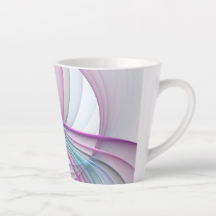 In Beweging, Moderne Abstract Kleurrijke Fractale  Latte Mok