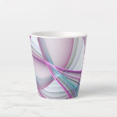 In Beweging, Moderne Abstract Kleurrijke Fractale Latte Mok (Voorkant)