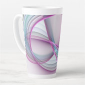 In Beweging, Moderne Abstract Kleurrijke Fractale  Latte Mok (Linkerhoek)