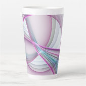 In Beweging, Moderne Abstract Kleurrijke Fractale  Latte Mok (Voorkant)