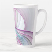 In Beweging, Moderne Abstract Kleurrijke Fractale  Latte Mok (Rechts)