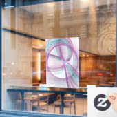 In Beweging, Moderne Abstract Kleurrijke Fractale  Raamsticker (Cafe Raam)