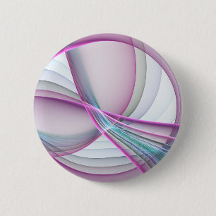 In Beweging, Moderne Abstract Kleurrijke Fractale Ronde Button 5,7 Cm