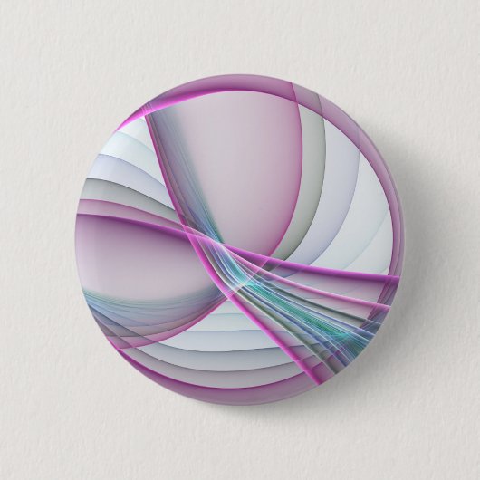 In Beweging, Moderne Abstract Kleurrijke Fractale Ronde Button 5,7 Cm (Voorkant)