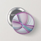 In Beweging, Moderne Abstract Kleurrijke Fractale Ronde Button 5,7 Cm (Voorkant /achterkant)