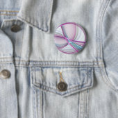 In Beweging, Moderne Abstract Kleurrijke Fractale Ronde Button 5,7 Cm (In situ)