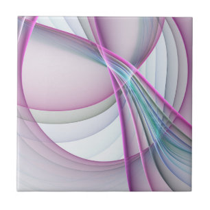 In Beweging, Moderne Abstract Kleurrijke Fractale  Tegeltje
