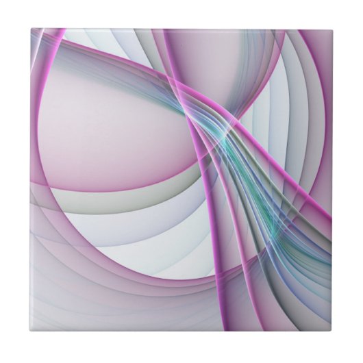 In Beweging, Moderne Abstract Kleurrijke Fractale Tegeltje (Voorkant)