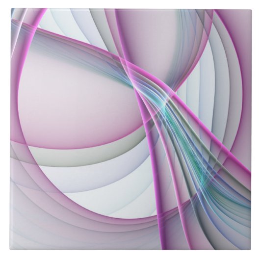 In Beweging, Moderne Abstract Kleurrijke Fractale Tegeltje (Voorkant)