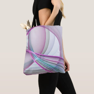 In Beweging, Moderne Abstract Kleurrijke Fractale  Tote Bag