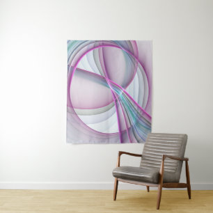 In Beweging, Moderne Abstract Kleurrijke Fractale Wandkleed