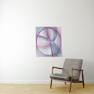 In Beweging, Moderne Abstract Kleurrijke Fractale Wandkleed