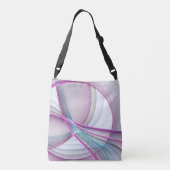 In beweging, moderne Abstracte kleurrijke fractale Crossbody Tas (Achterkant)