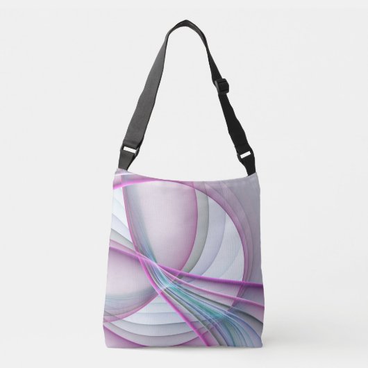 In beweging, moderne Abstracte kleurrijke fractale Crossbody Tas (Voorkant)