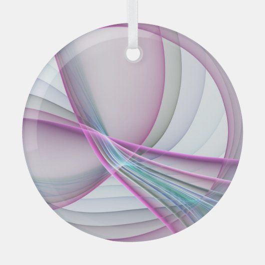 In beweging, moderne Abstracte kleurrijke fractale Glas Ornament (Voorkant)