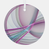 In beweging, moderne Abstracte kleurrijke fractale Glas Ornament (Achterkant)