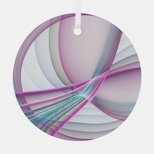 In beweging, moderne Abstracte kleurrijke fractale Glas Ornament (Achterkant)