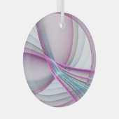 In beweging, moderne Abstracte kleurrijke fractale Glas Ornament (Voorkant Rechts)