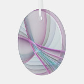 In beweging, moderne Abstracte kleurrijke fractale Glas Ornament (Voorkant links)