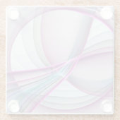 In beweging, moderne Abstracte kleurrijke fractale Glazen Onderzetter (Achterkant)