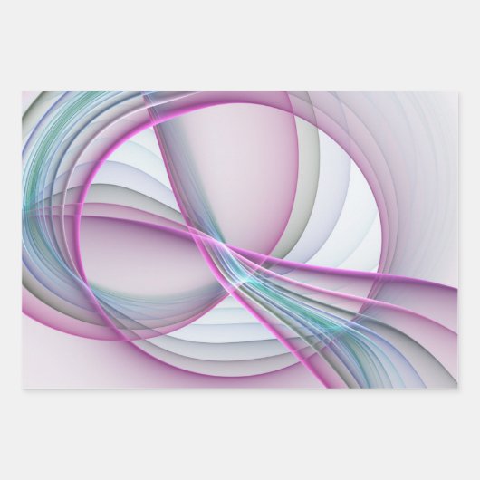 In beweging, moderne Abstracte kleurrijke fractale Inpakpapier Vel (Voorkant 3)