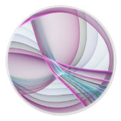 In beweging, moderne Abstracte kleurrijke fractale Keramische Knop (Voorkant)