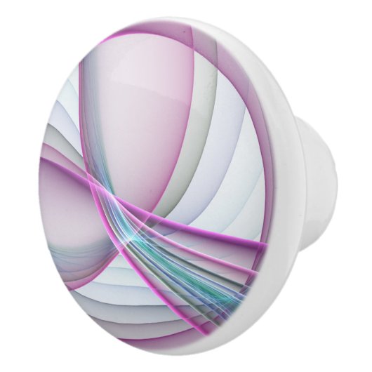 In beweging, moderne Abstracte kleurrijke fractale Keramische Knop (Rechts)