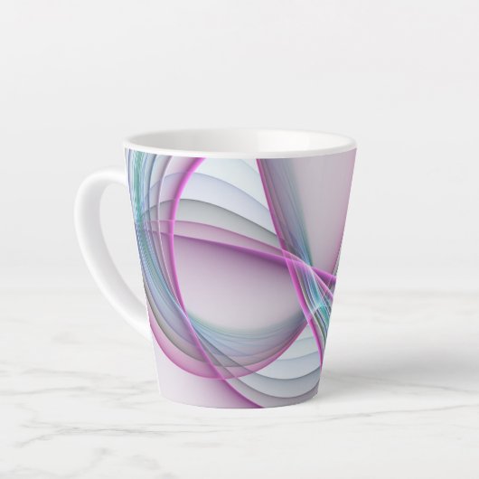 In beweging, moderne Abstracte kleurrijke fractale Latte Mok (Linkerhoek)