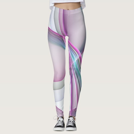 In beweging, moderne Abstracte kleurrijke fractale Leggings (Voorkant)