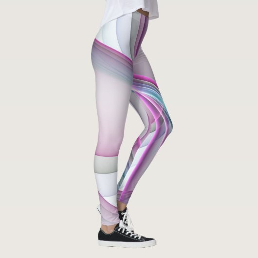 In beweging, moderne Abstracte kleurrijke fractale Leggings (Rechts)