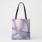 In beweging, moderne Abstracte kleurrijke fractale Tote Bag (Voorkant)