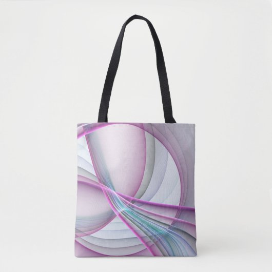 In beweging, moderne Abstracte kleurrijke fractale Tote Bag (Voorkant)