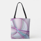 In beweging, moderne Abstracte kleurrijke fractale Tote Bag (Achterkant)