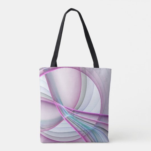 In beweging, moderne Abstracte kleurrijke fractale Tote Bag (Achterkant)