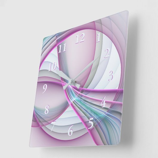 In beweging, moderne Abstracte kleurrijke fractale Vierkante Klok (Hoek)