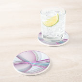 In beweging, moderne Abstracte kleurrijke fractale Zandsteen Onderzetter (Zijkant)