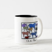 In beweging tweekleurige koffiemok (Voorkant rechts)