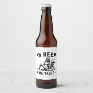 In bier vertrouwen wekken skelet Beer Pong Etiket