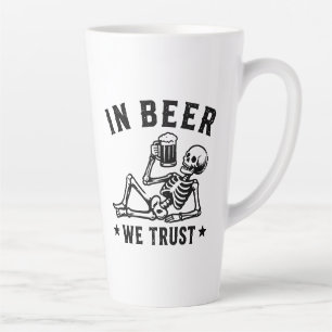 In bier vertrouwen wekken skelet Beer Pong Latte Mok