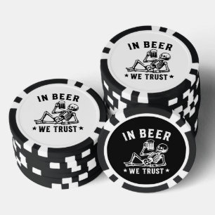 In bier vertrouwen wekken skelet Beer Pong Poker Chips