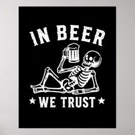 In bier vertrouwen wekken skelet Beer Pong Poster