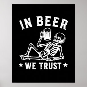 In bier vertrouwen wekken skelet Beer Pong Poster