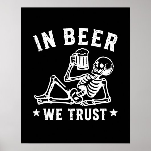 In bier vertrouwen wekken skelet Beer Pong Poster (Voorkant)