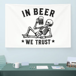 In bier vertrouwen wekken skelet Beer Pong Spandoek